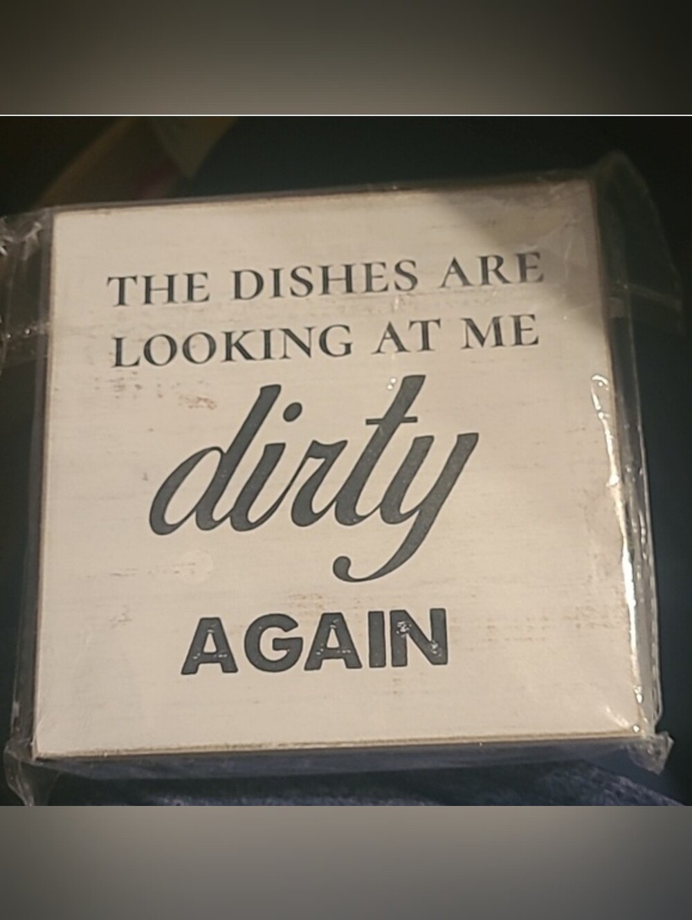 New! Wooden decoration hanging sign The dishes are looking at me dirty again